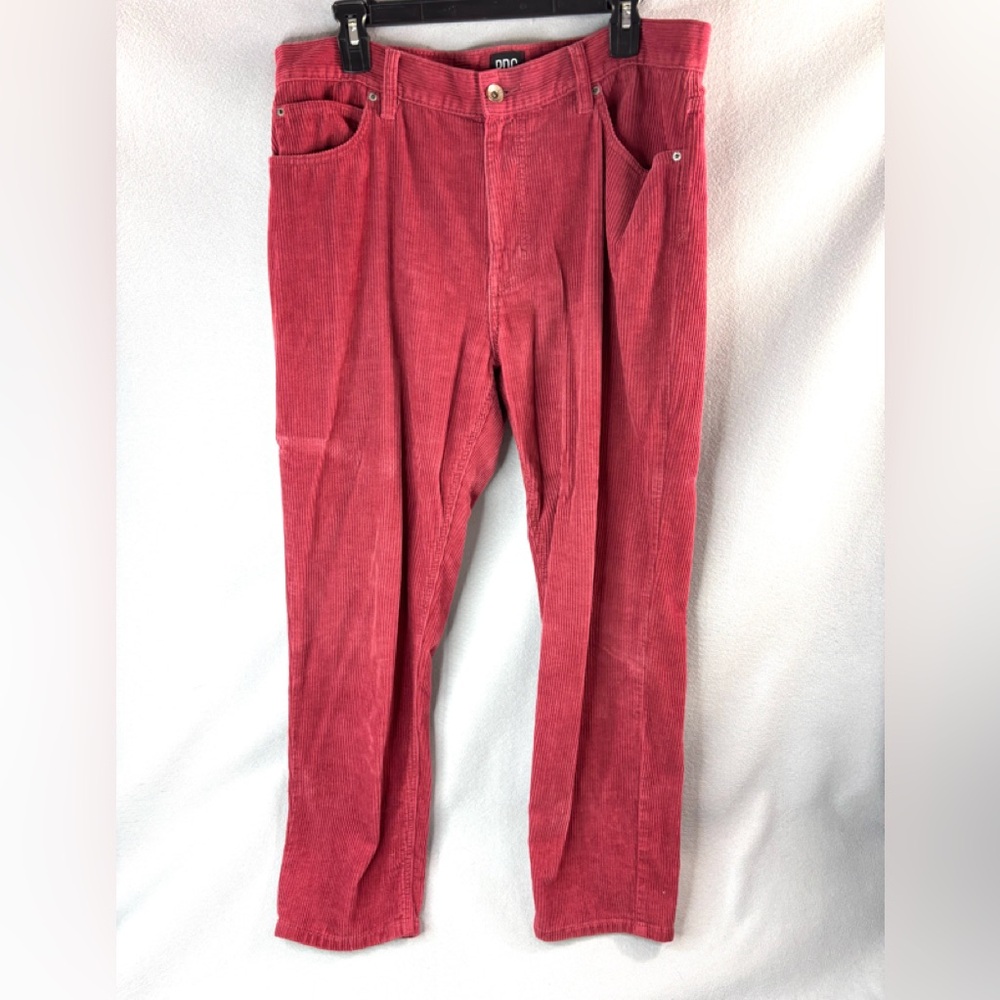 BDG 33 Dad Fit Straight-Leg Corduroy Pants in Rose Red